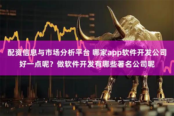 配资信息与市场分析平台 哪家app软件开发公司好一点呢?做软件开发有哪些著名公司呢