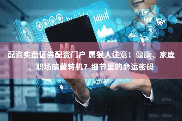 配资实盘证券配资门户 属猴人注意！健康、家庭、职场暗藏转机？细节里的命运密码